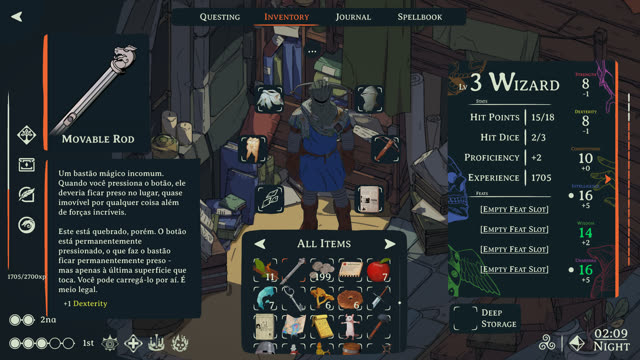 Esoteric Ebb Portuguese translation — Inventory and character stats